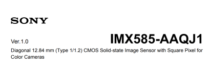 CMOS Sony  STARVIS2 IMX585 8Мп UHD низкой освещенности 